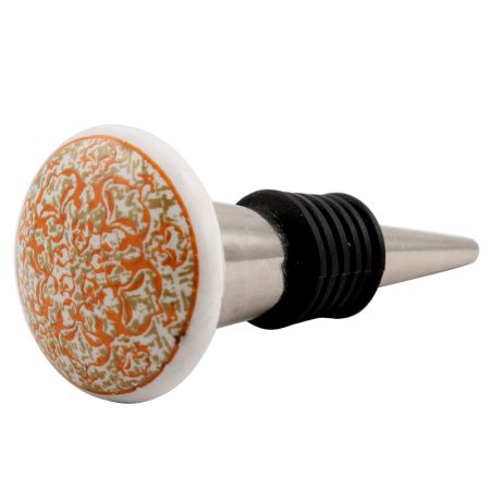 Floral Pattern Flat Ceramic Wine Stopper